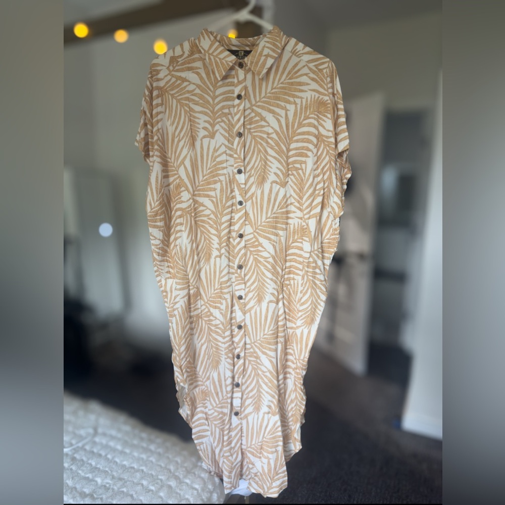 🌴 Women’s Tropical Button-Down Aloha- Shirt Dress 🌴